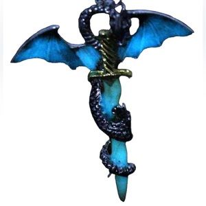 dragon sword glow in the dark necklace